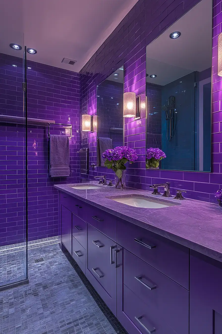29 Purple Bathroom Ideas That Read Warm, Not Childish 11