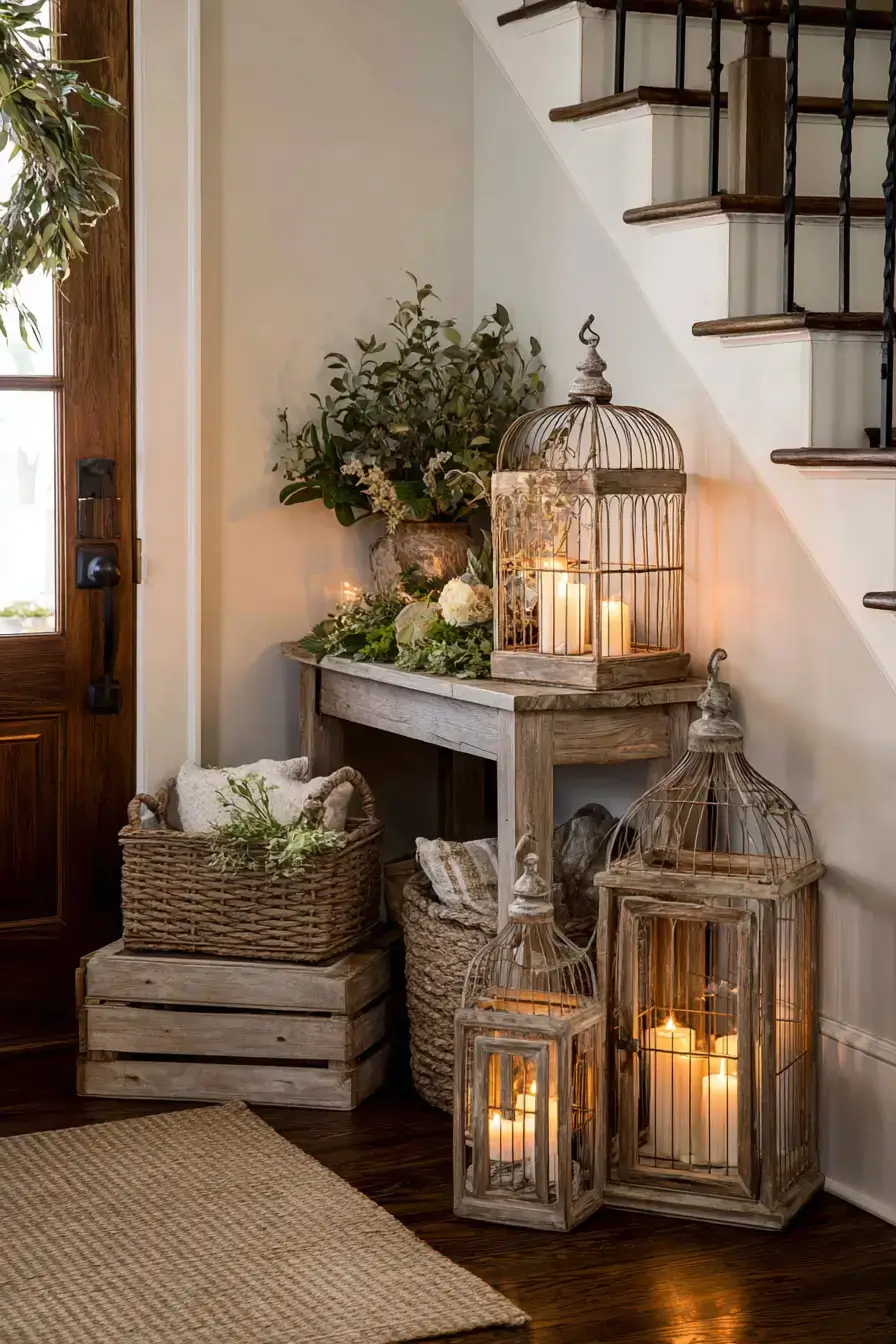 29 Vintage Birdcage Decor Ideas for a Cottage Corner 11