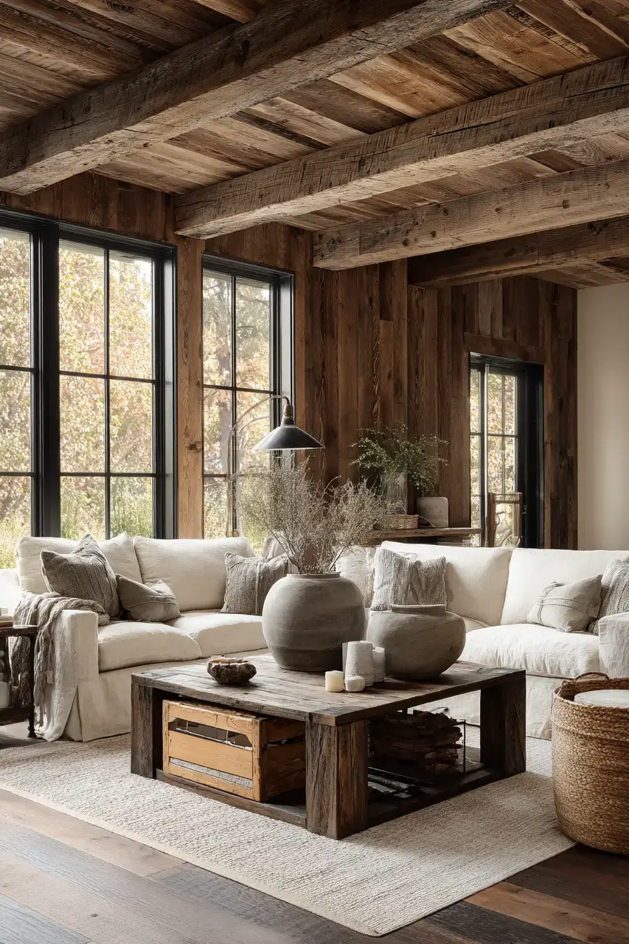 29 Warm Rustic Living Room Ideas with a Real Fireplace Feel 11