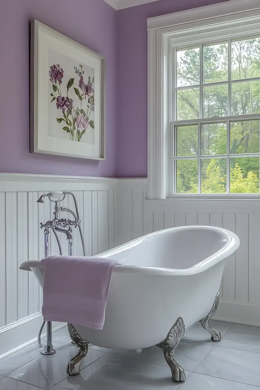 29 Purple Bathroom Ideas That Read Warm, Not Childish 12