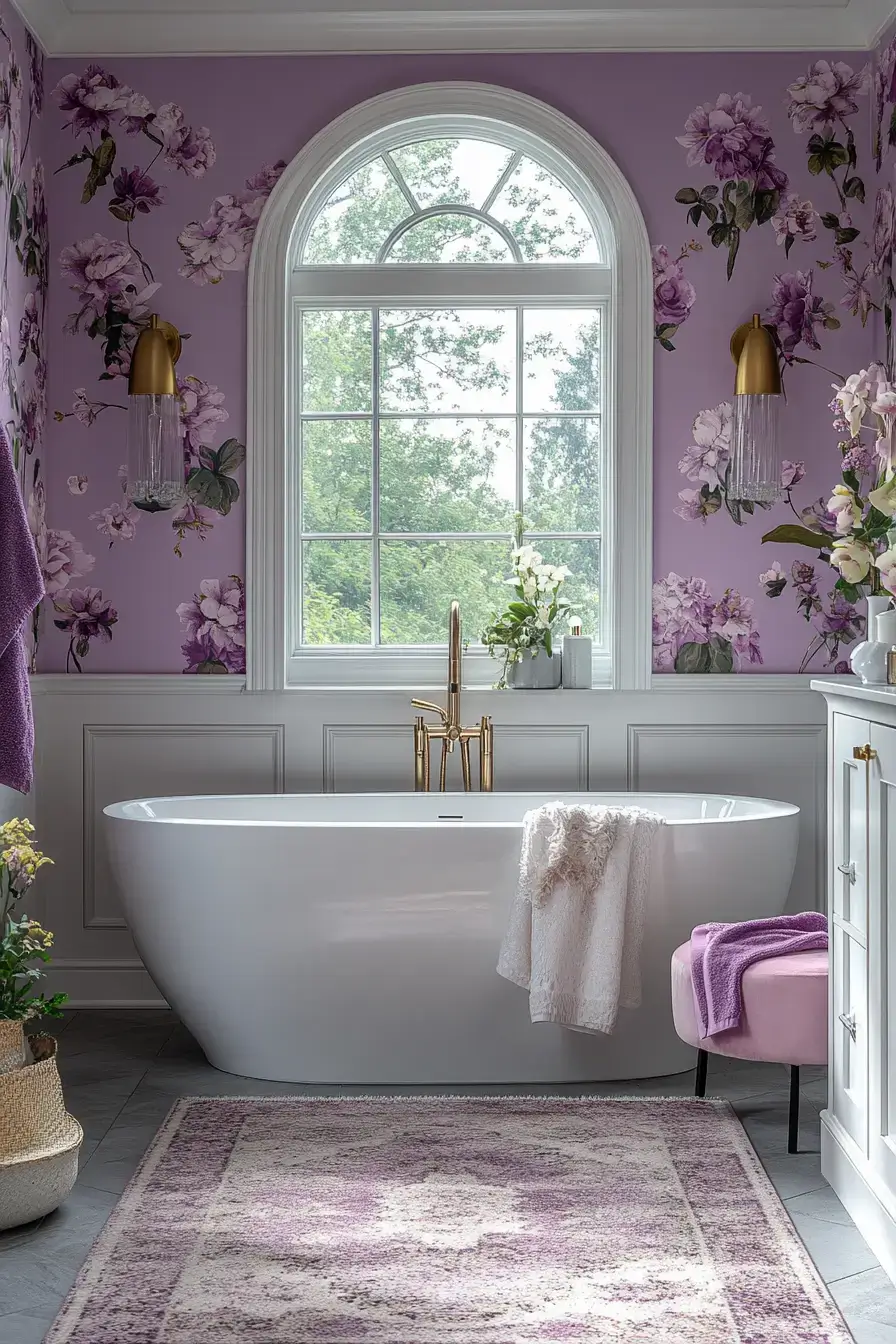29 Purple Bathroom Ideas That Read Warm, Not Childish 14