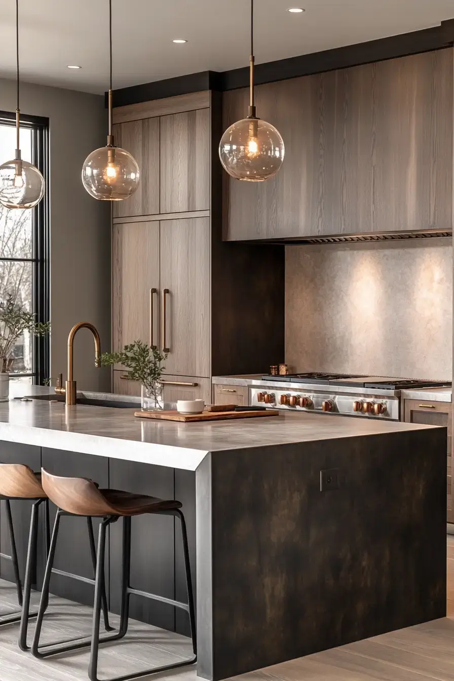 29 Two Tone Kitchen Cabinets Ideas with a Wood Island Base 14