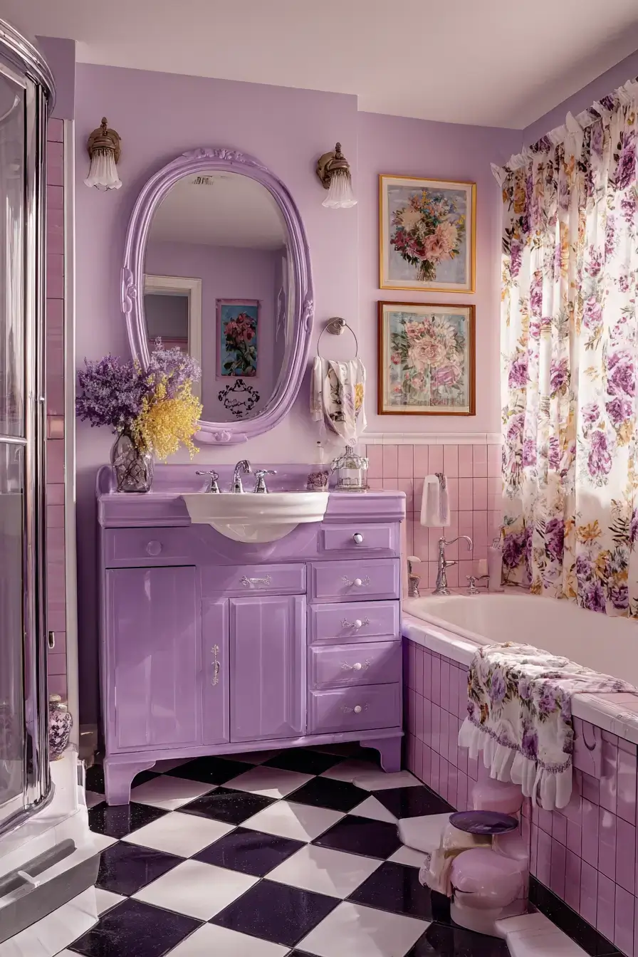 29 Purple Bathroom Ideas That Read Warm, Not Childish 15