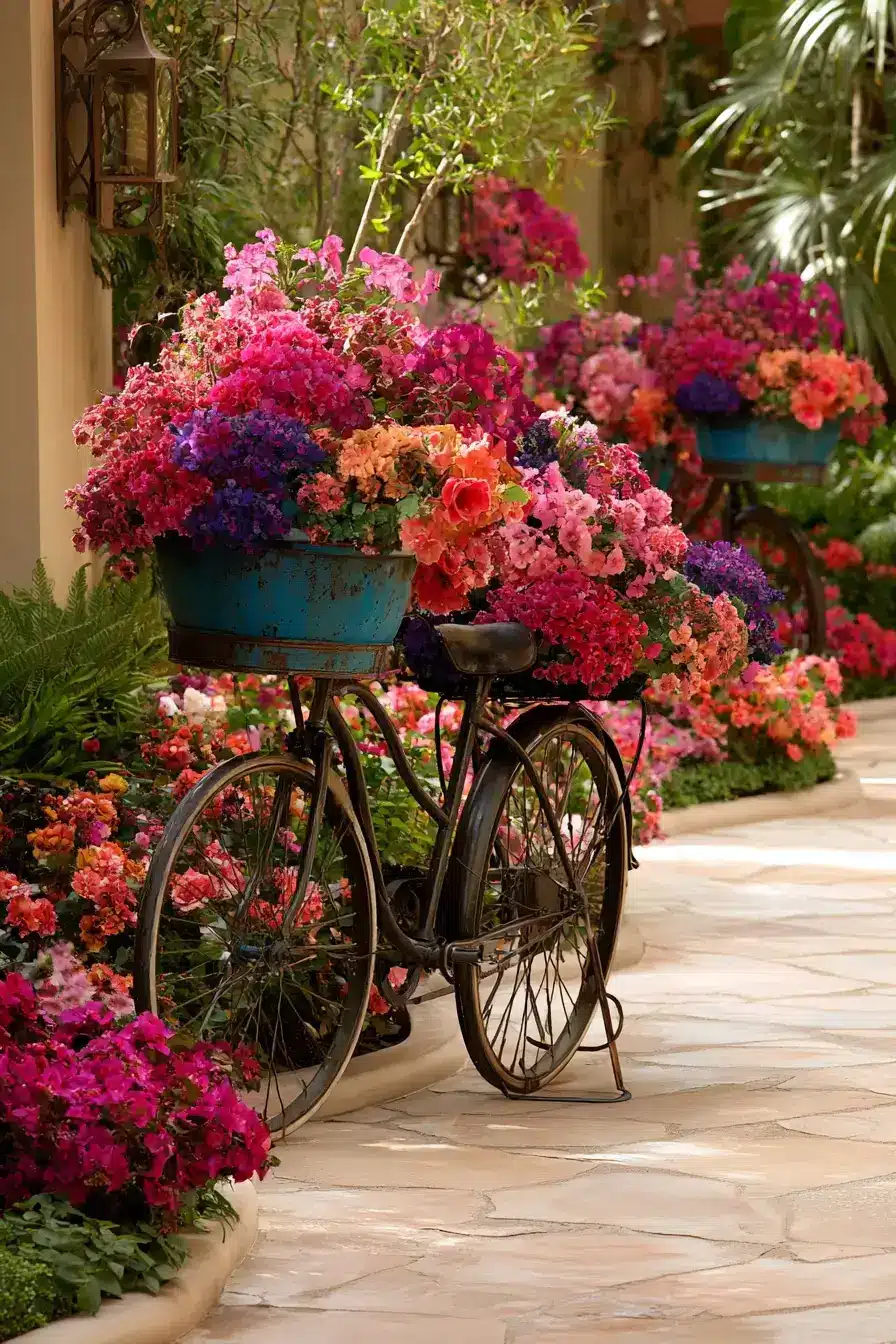 29 Bicycle Yard Decor Ideas for a Front Garden With Character 15