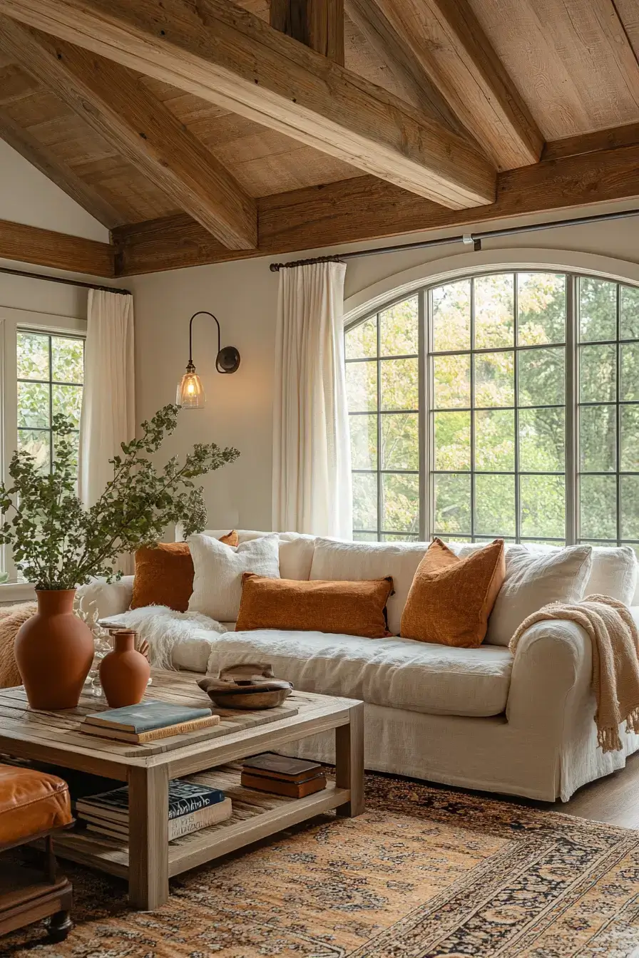 29 Warm Rustic Living Room Ideas with a Real Fireplace Feel 16