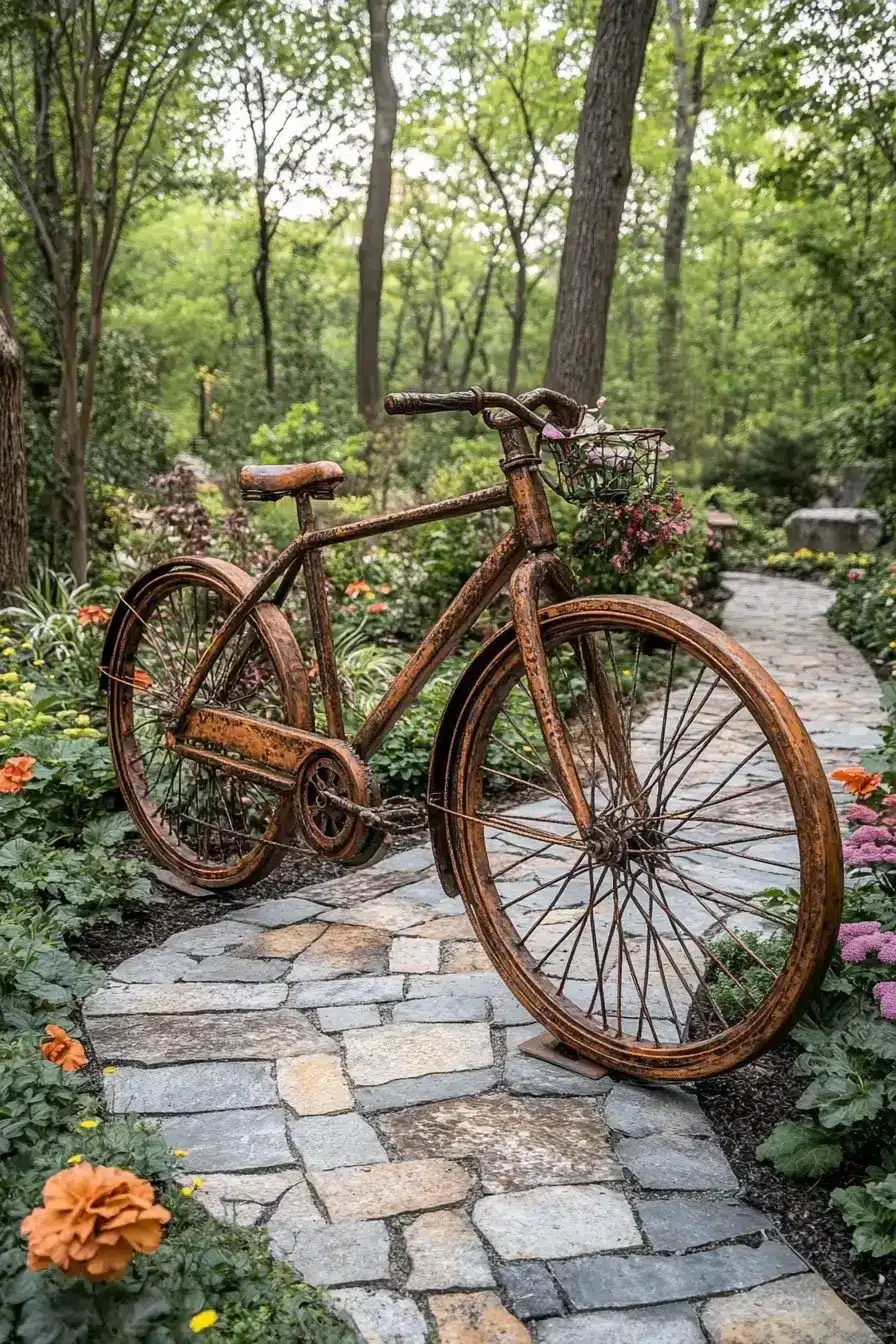 29 Bicycle Yard Decor Ideas for a Front Garden With Character 16