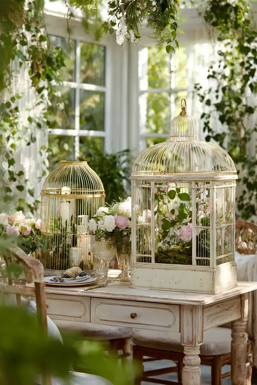 29 Vintage Birdcage Decor Ideas for a Cottage Corner 16