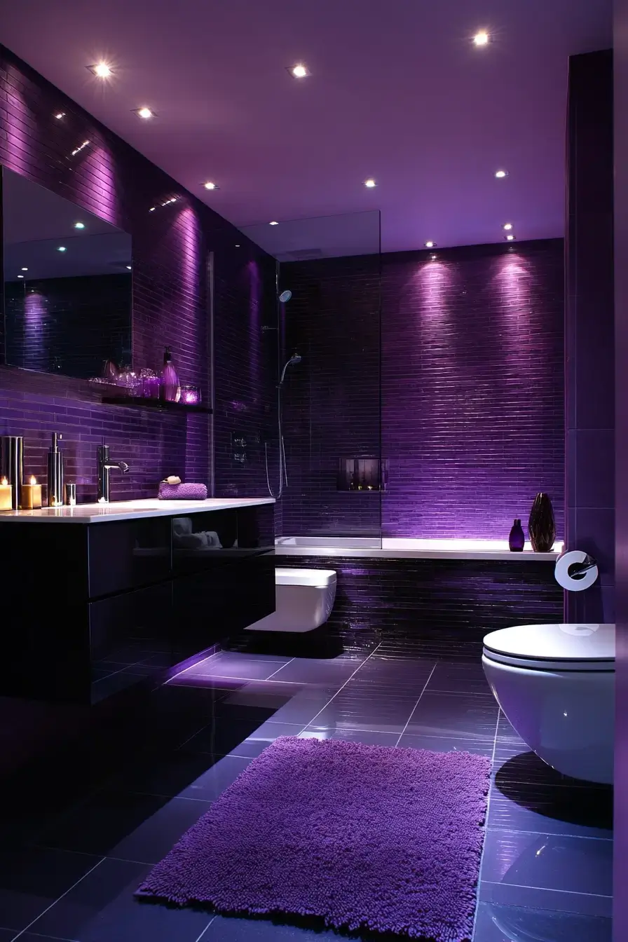 29 Purple Bathroom Ideas That Read Warm, Not Childish 16