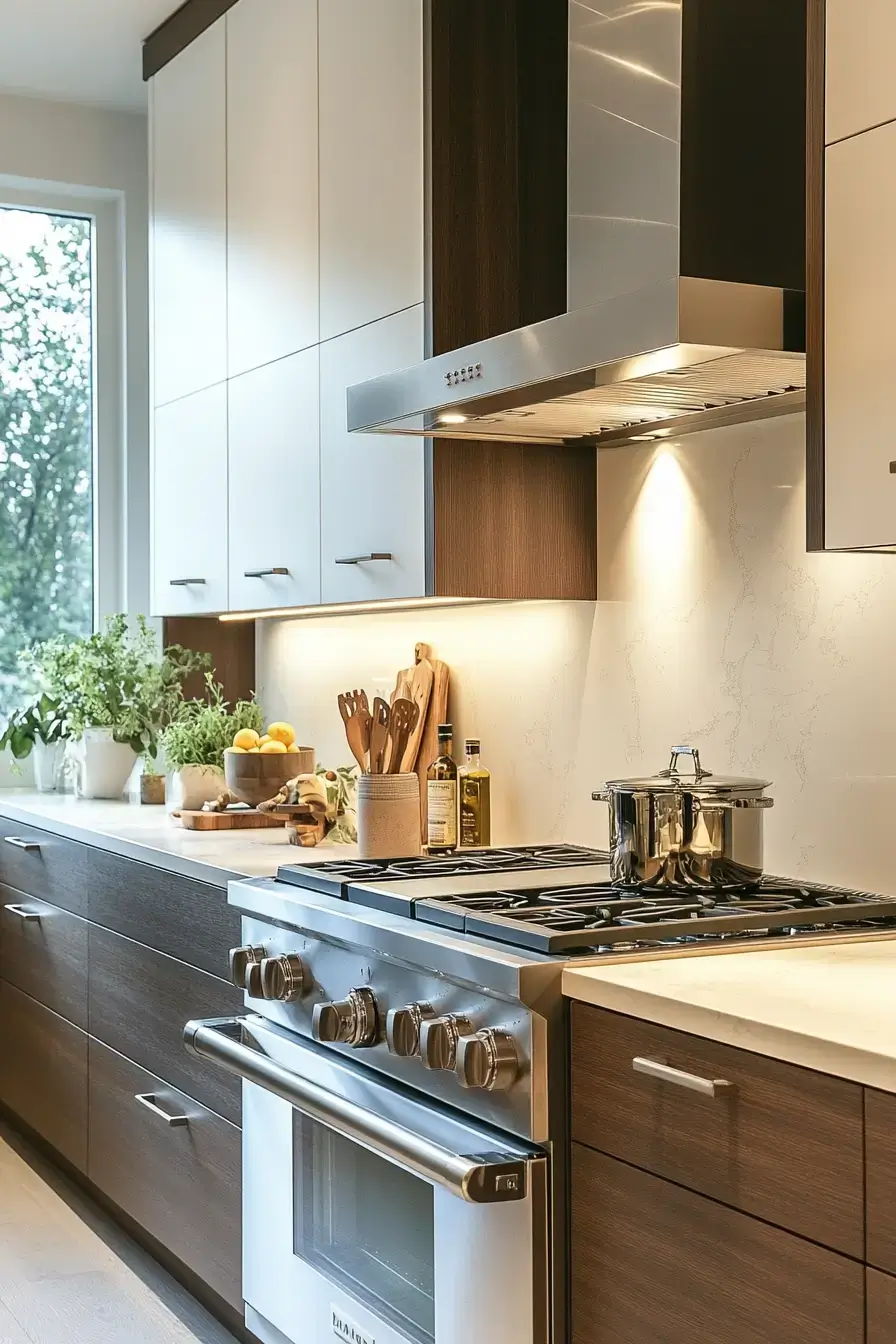 29 Two Tone Kitchen Cabinets Ideas with a Wood Island Base 18