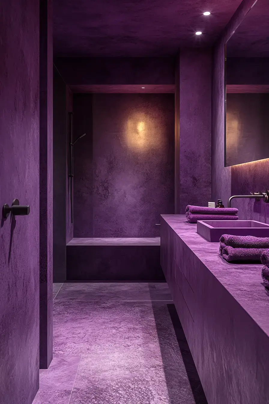 29 Purple Bathroom Ideas That Read Warm, Not Childish 18