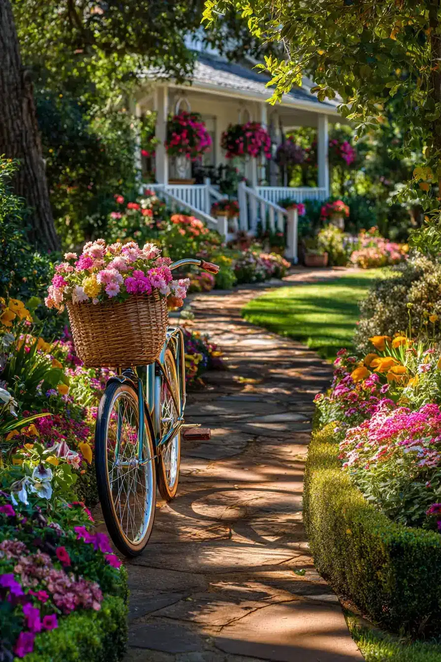 29 Bicycle Yard Decor Ideas for a Front Garden With Character 19