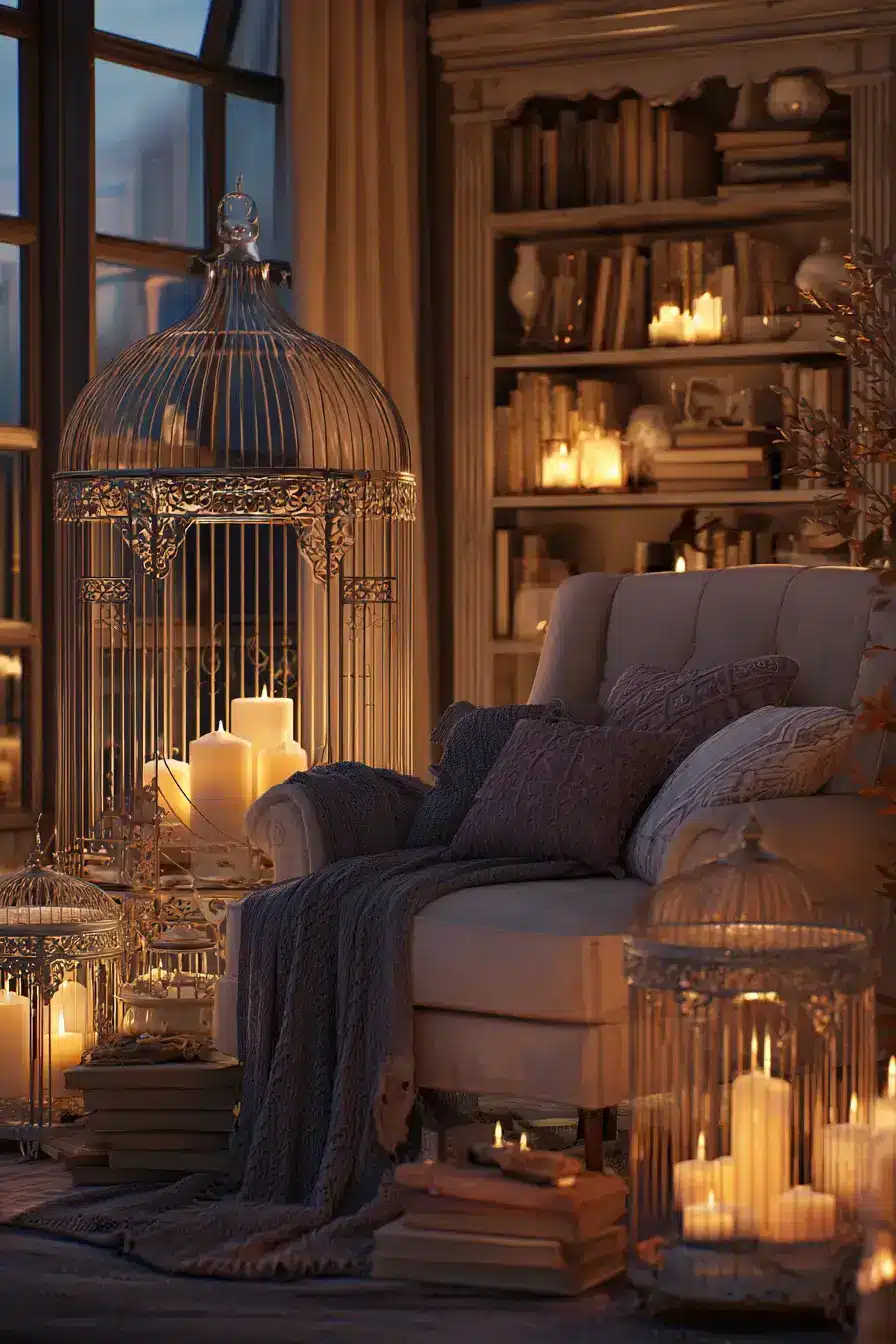 29 Vintage Birdcage Decor Ideas for a Cottage Corner 19