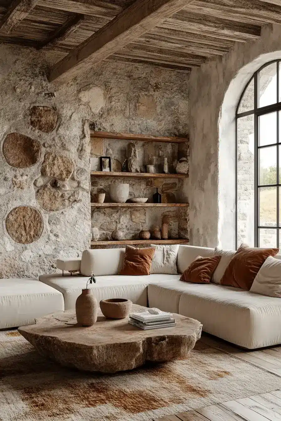 29 Warm Rustic Living Room Ideas with a Real Fireplace Feel 2