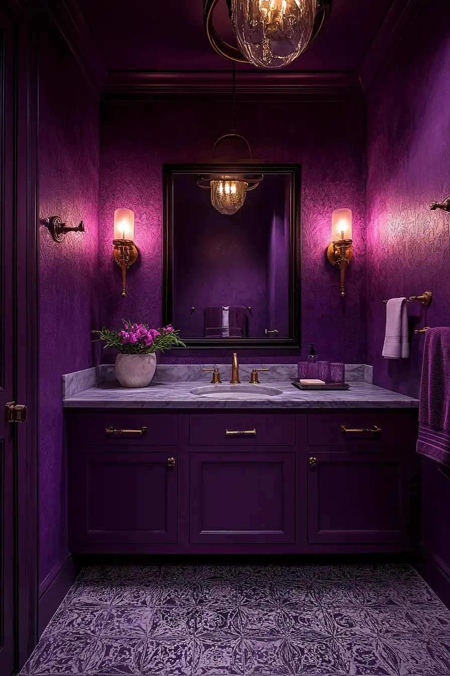 29 Purple Bathroom Ideas That Read Warm, Not Childish 20