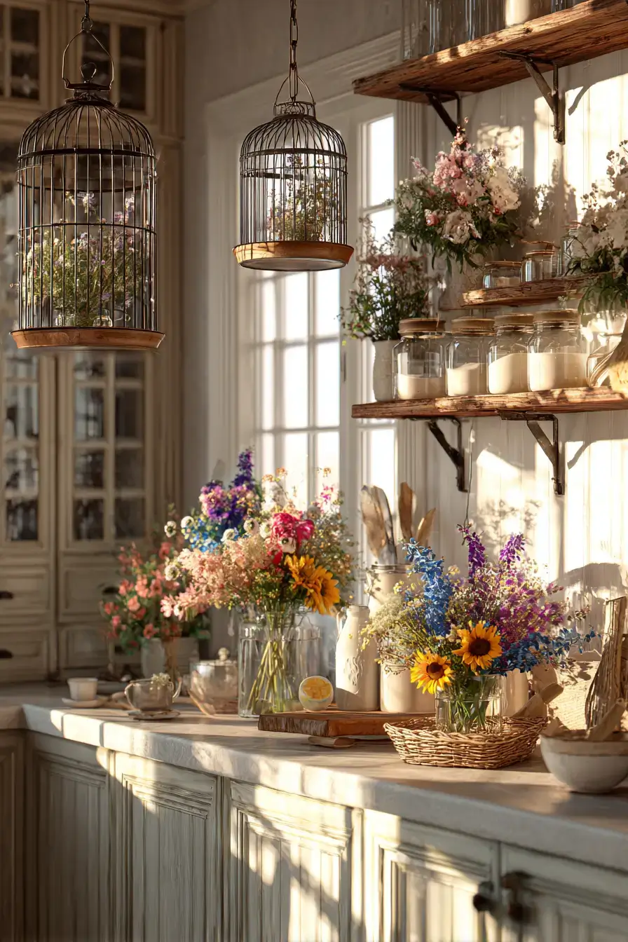 29 Vintage Birdcage Decor Ideas for a Cottage Corner 20