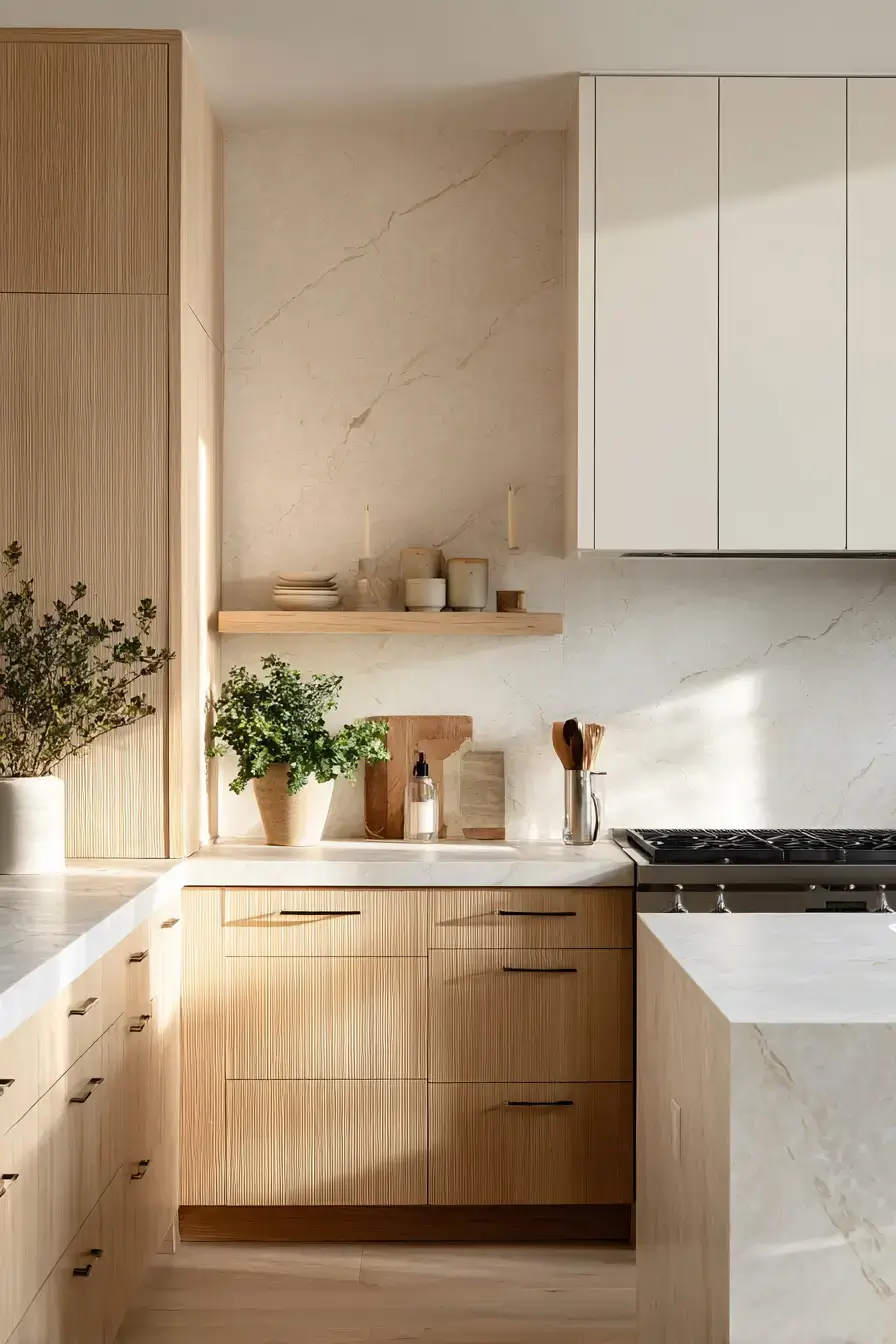 29 Two Tone Kitchen Cabinets Ideas with a Wood Island Base 20