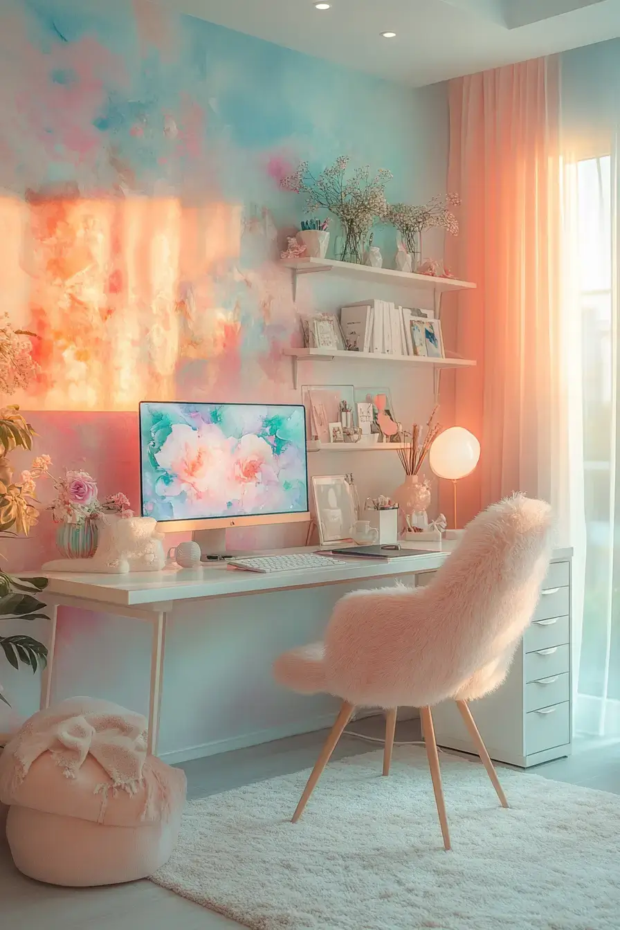 29 Dopamine Decor Office Ideas That Make the Desk Bearable 21