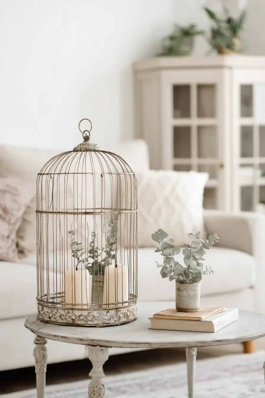 29 Vintage Birdcage Decor Ideas for a Cottage Corner 21