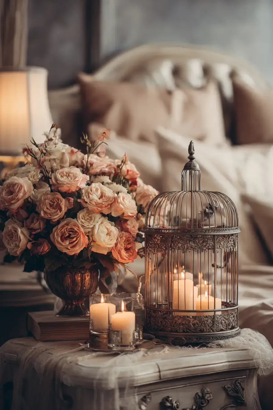 29 Vintage Birdcage Decor Ideas for a Cottage Corner 22