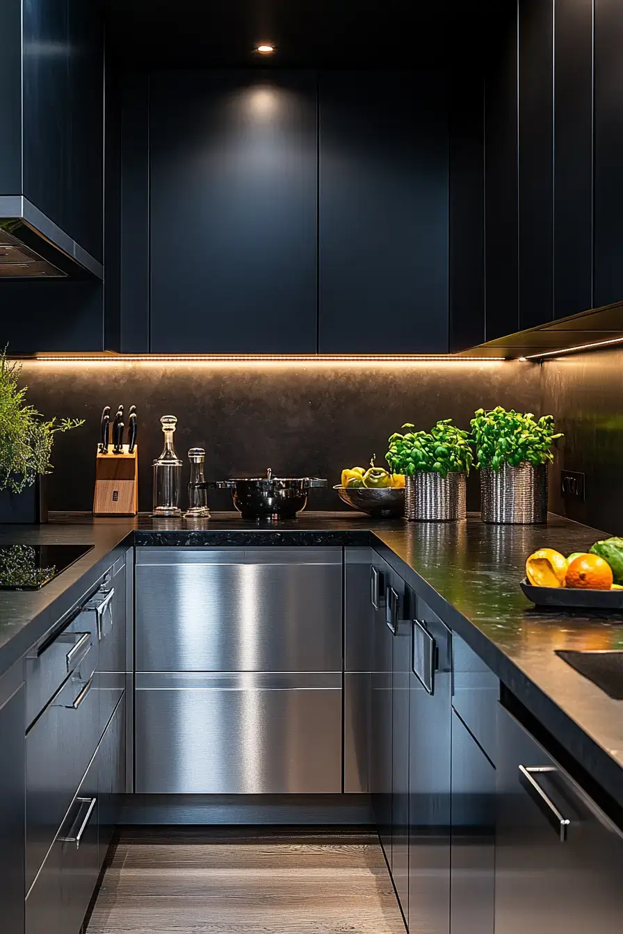 29 Aluminium Kitchen Cabinets Ideas for a Cool, Clean Look 24