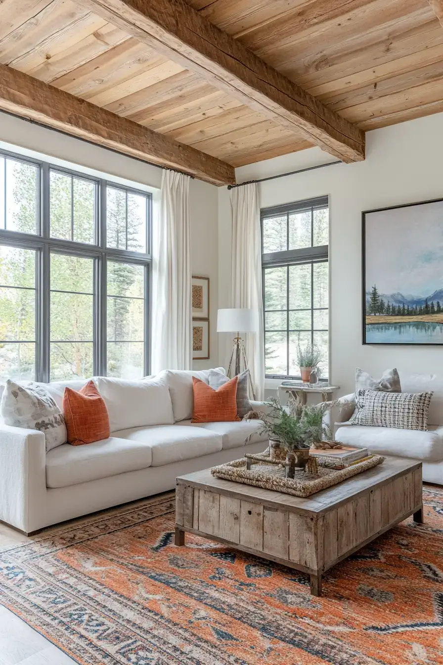 29 Warm Rustic Living Room Ideas with a Real Fireplace Feel 24