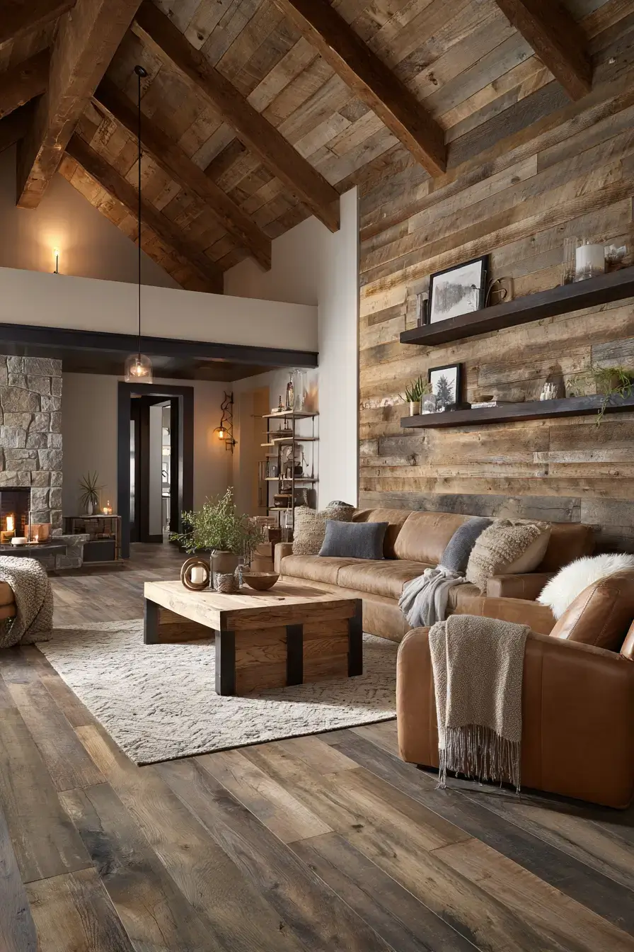 29 Warm Rustic Living Room Ideas with a Real Fireplace Feel 26