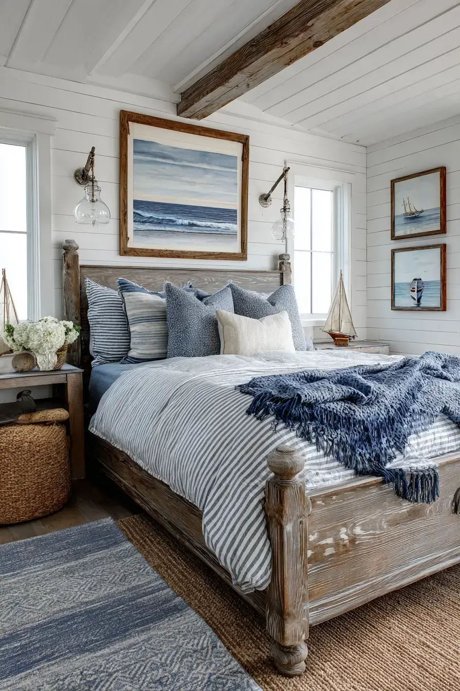 29 Beach Theme Bedroom Ideas for a Room That Feels Like a Cottage 27