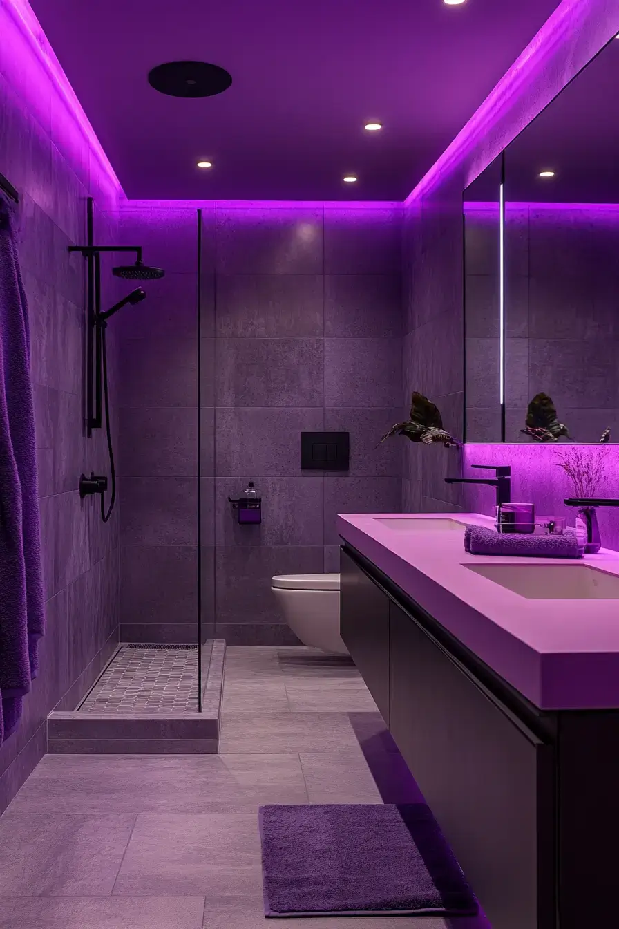 29 Purple Bathroom Ideas That Read Warm, Not Childish 27