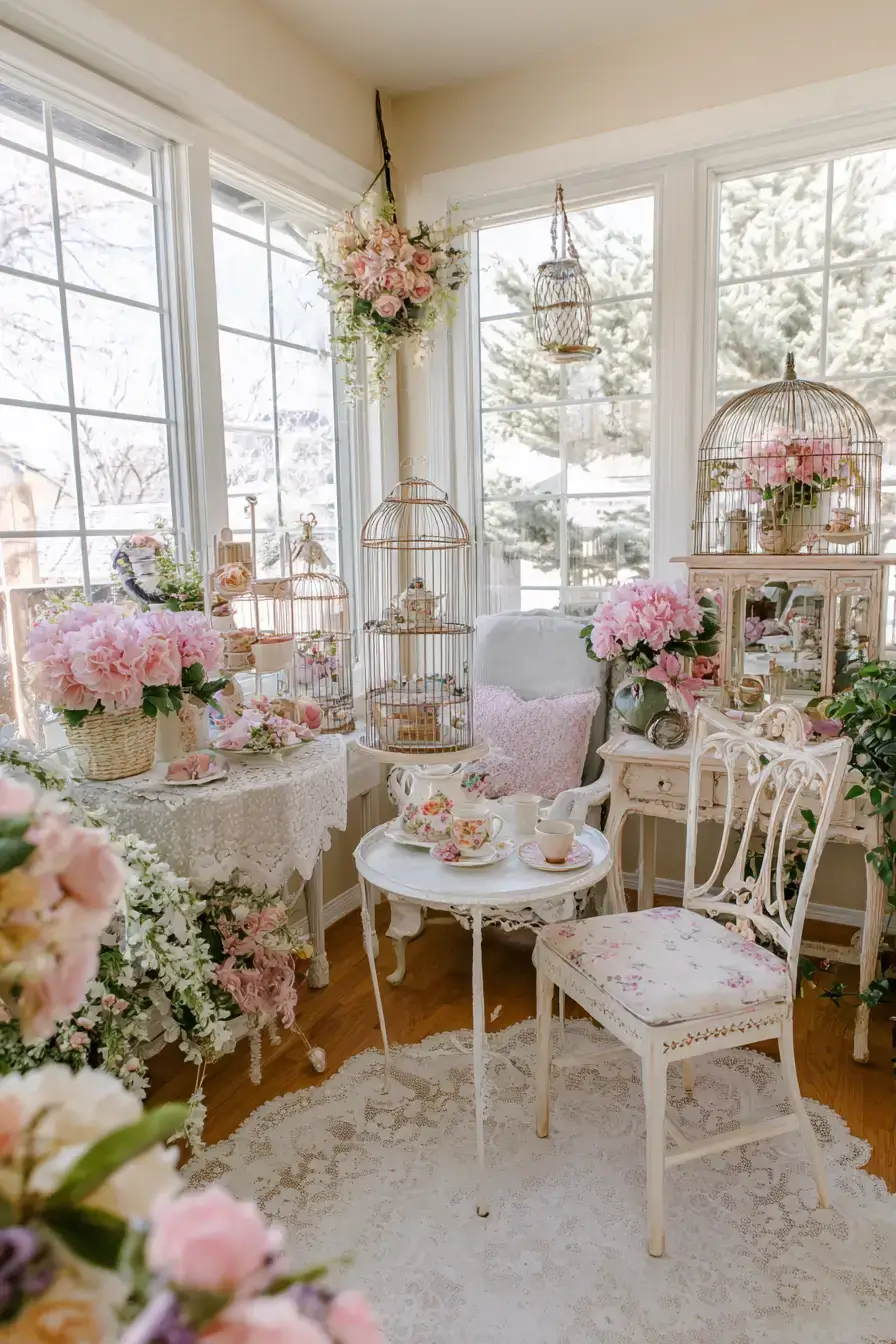 29 Vintage Birdcage Decor Ideas for a Cottage Corner 27