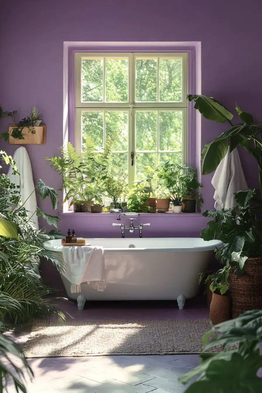 29 Purple Bathroom Ideas That Read Warm, Not Childish 28