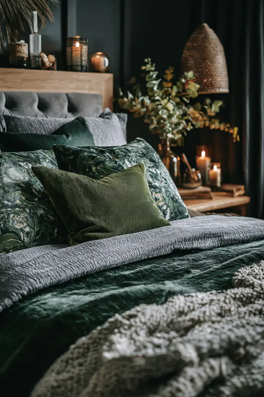 29 Green Boho Bedroom Ideas with Real Plants and Rattan 28