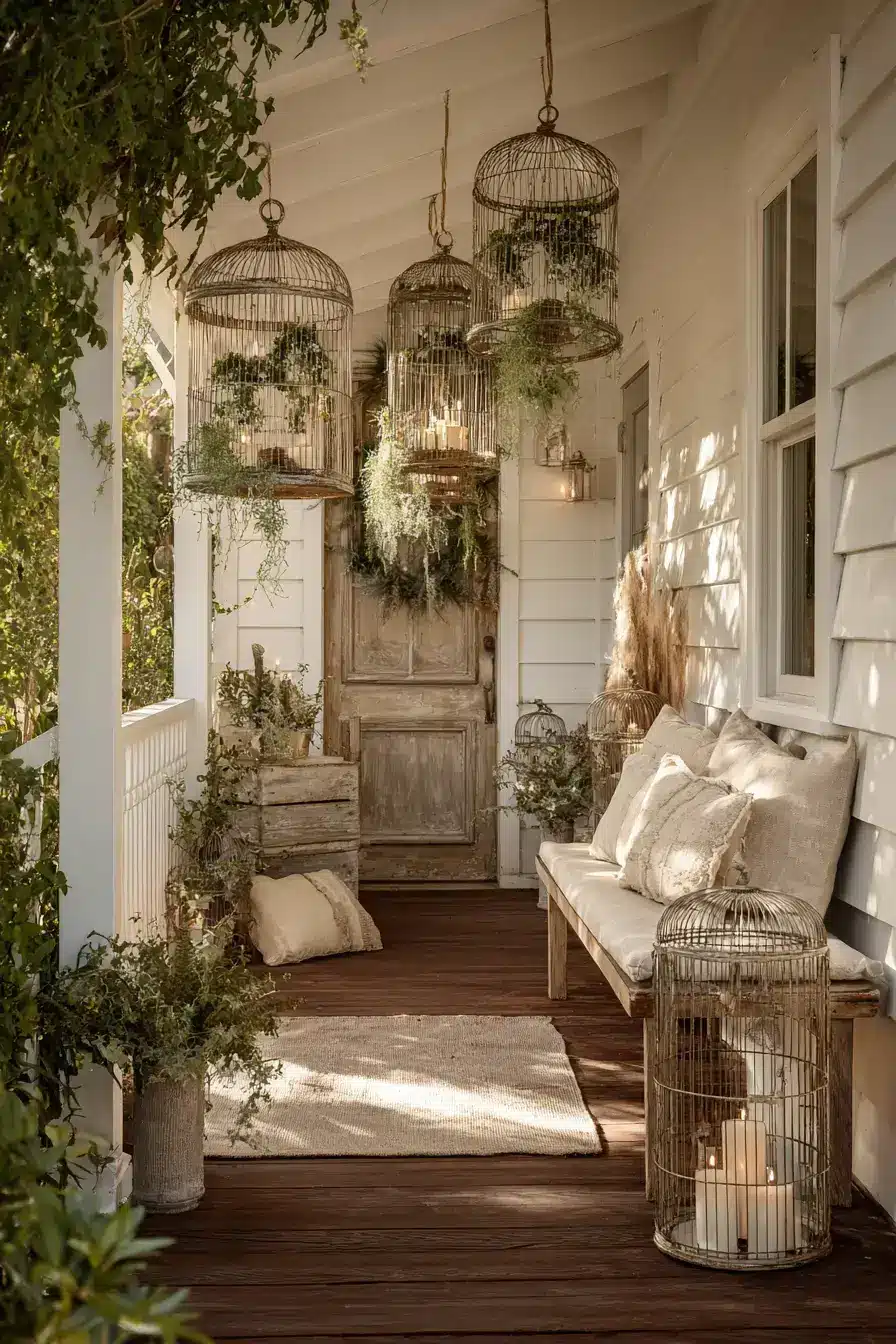 29 Vintage Birdcage Decor Ideas for a Cottage Corner 28