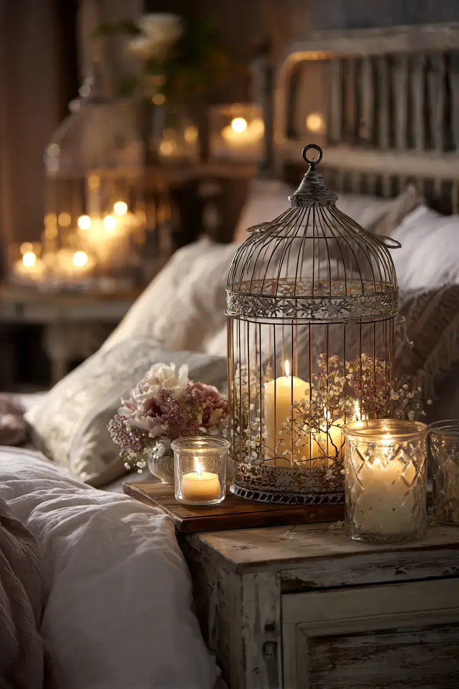 29 Vintage Birdcage Decor Ideas for a Cottage Corner 3