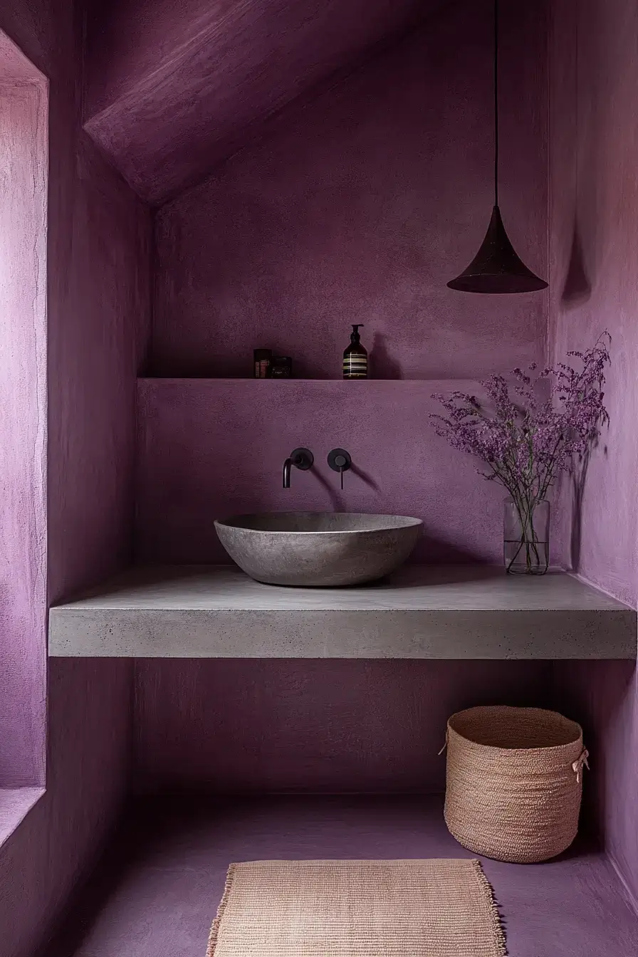 29 Purple Bathroom Ideas That Read Warm, Not Childish 3