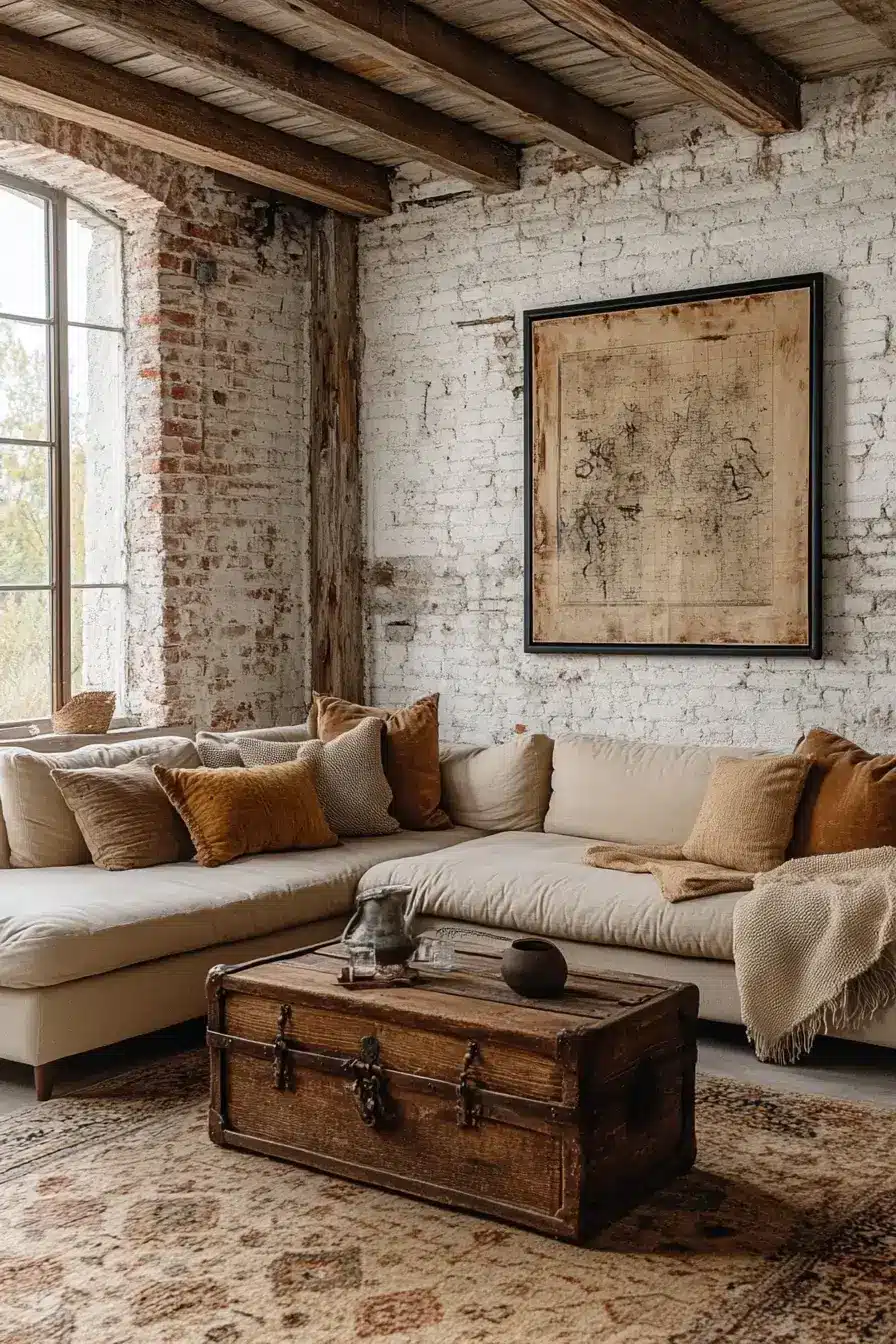 29 Warm Rustic Living Room Ideas with a Real Fireplace Feel 4