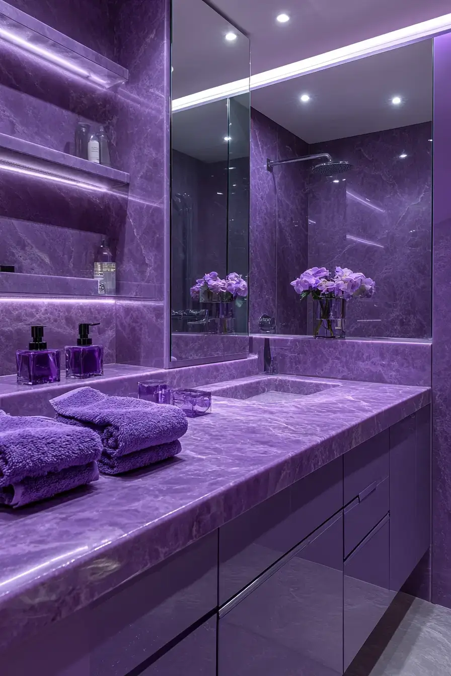 29 Purple Bathroom Ideas That Read Warm, Not Childish 5