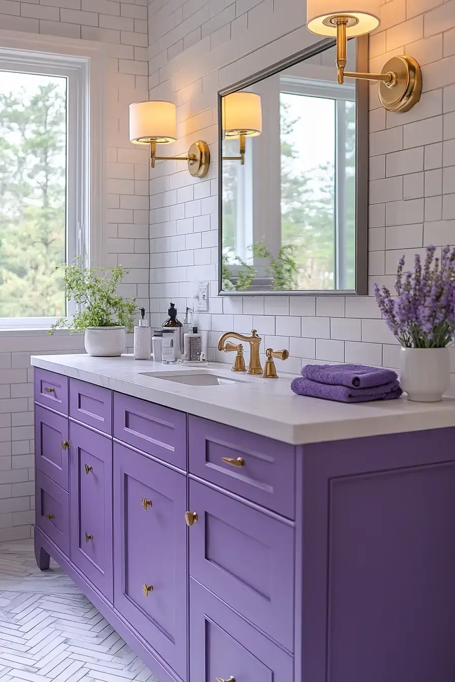 29 Purple Bathroom Ideas That Read Warm, Not Childish 6