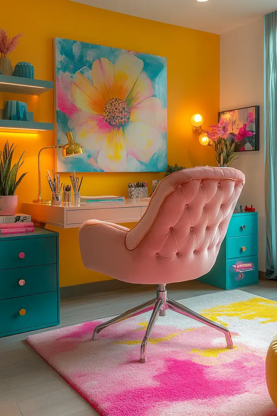 29 Dopamine Decor Office Ideas That Make the Desk Bearable 6