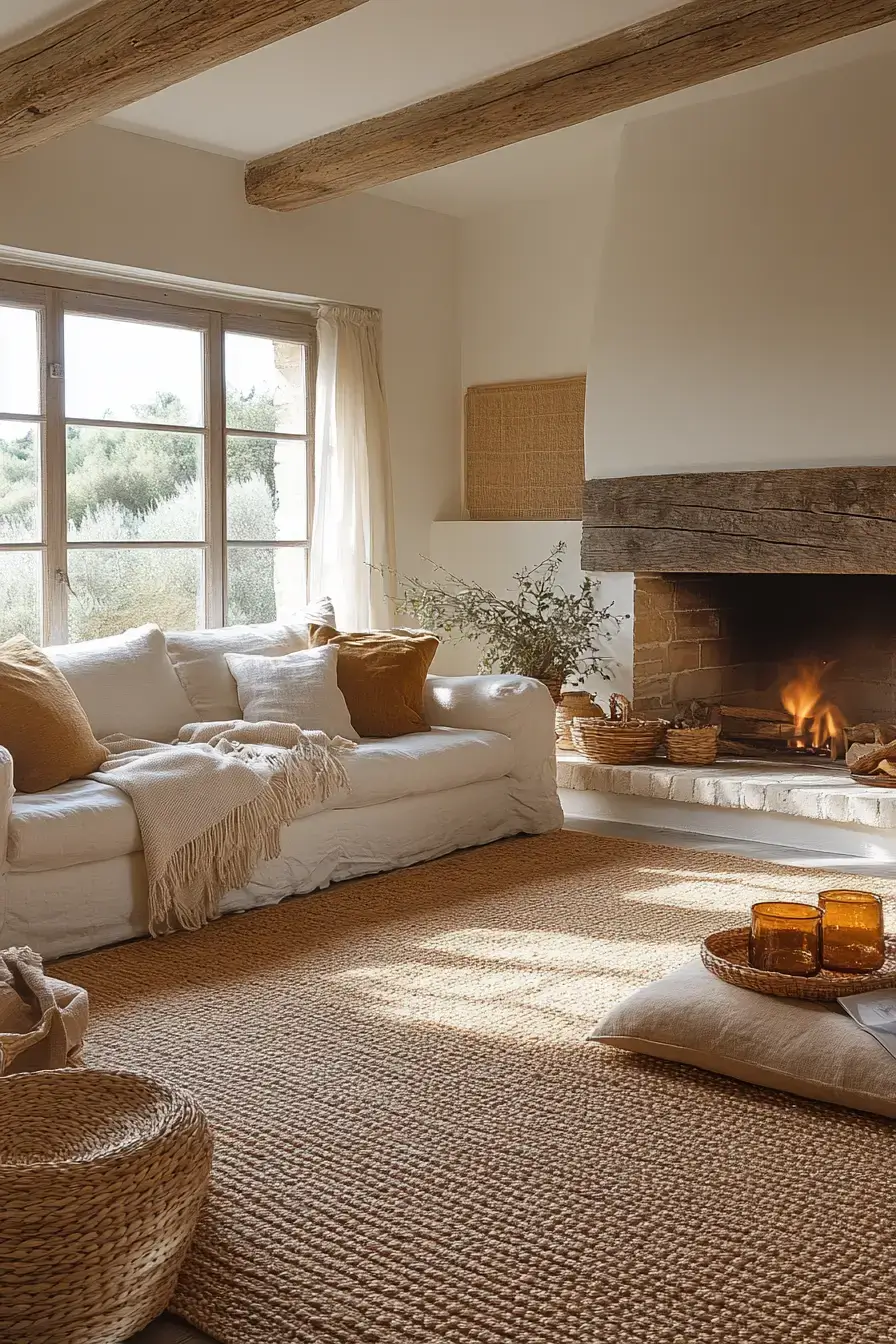 29 Warm Rustic Living Room Ideas with a Real Fireplace Feel 6