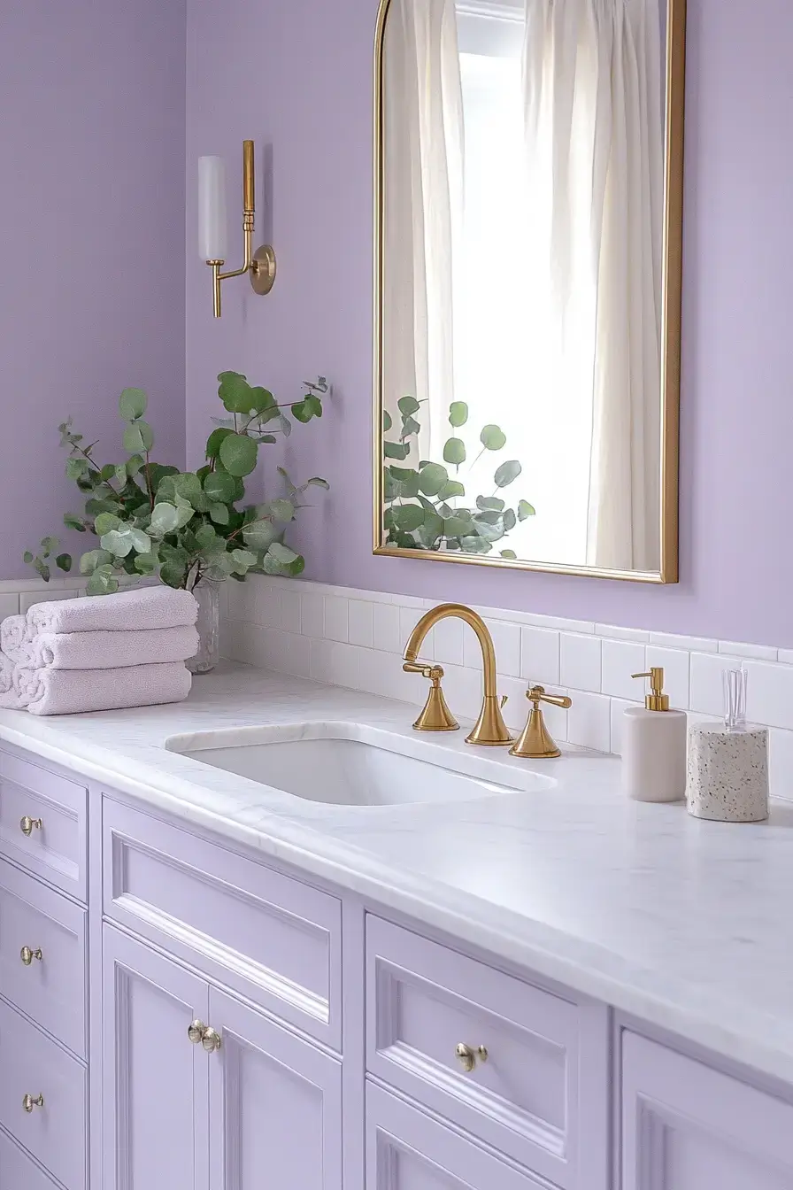 29 Purple Bathroom Ideas That Read Warm, Not Childish 7