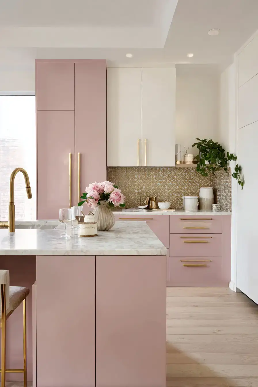 29 Two Tone Kitchen Cabinets Ideas with a Wood Island Base 7