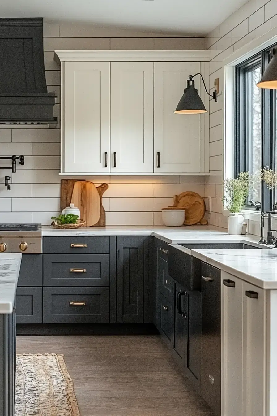 29 Two Toned Kitchen Cabinets Ideas That Split the Color Right 9