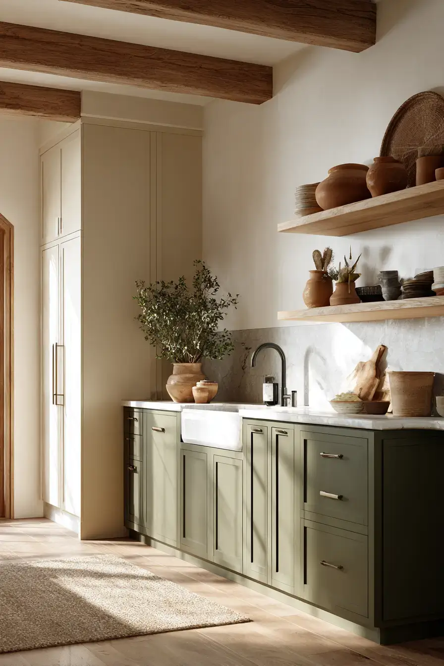 29 Two Tone Kitchen Cabinets Ideas with a Wood Island Base 9