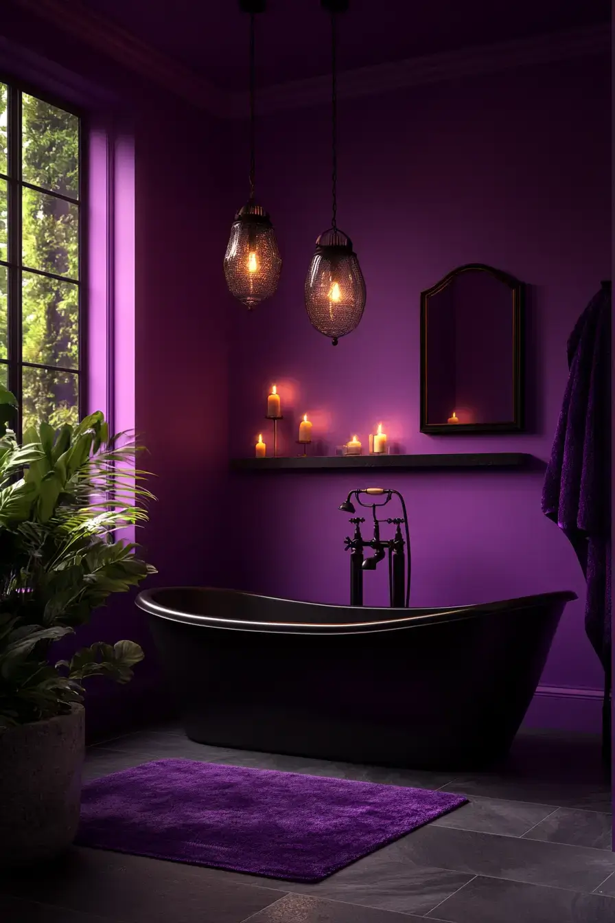 29 Purple Bathroom Ideas That Read Warm, Not Childish 9