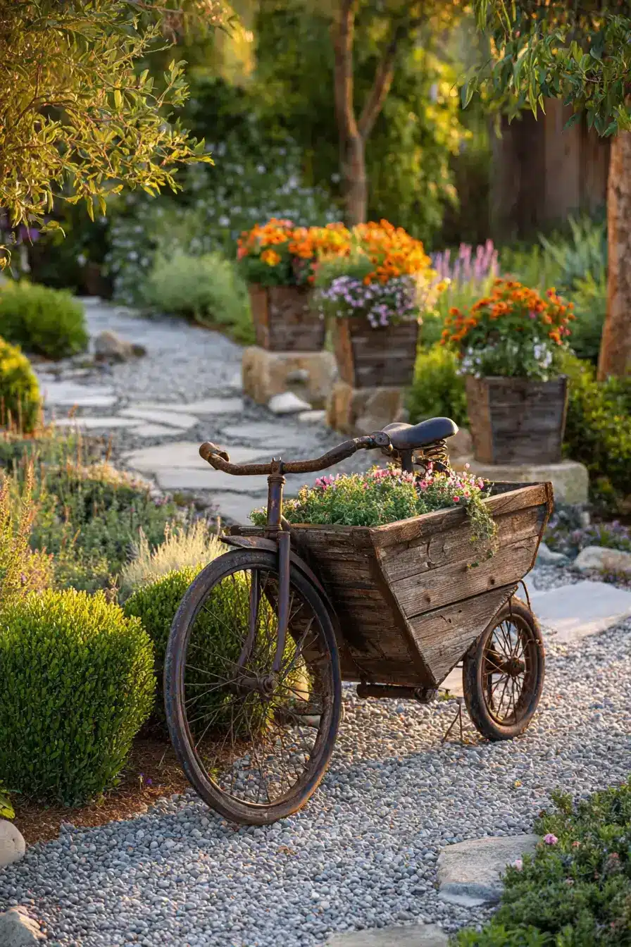 29 Bicycle Yard Decor Ideas for a Front Garden With Character 9