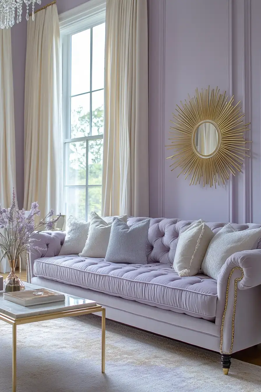 29 Purple Living Room Ideas with a Plum Accent Wall 1