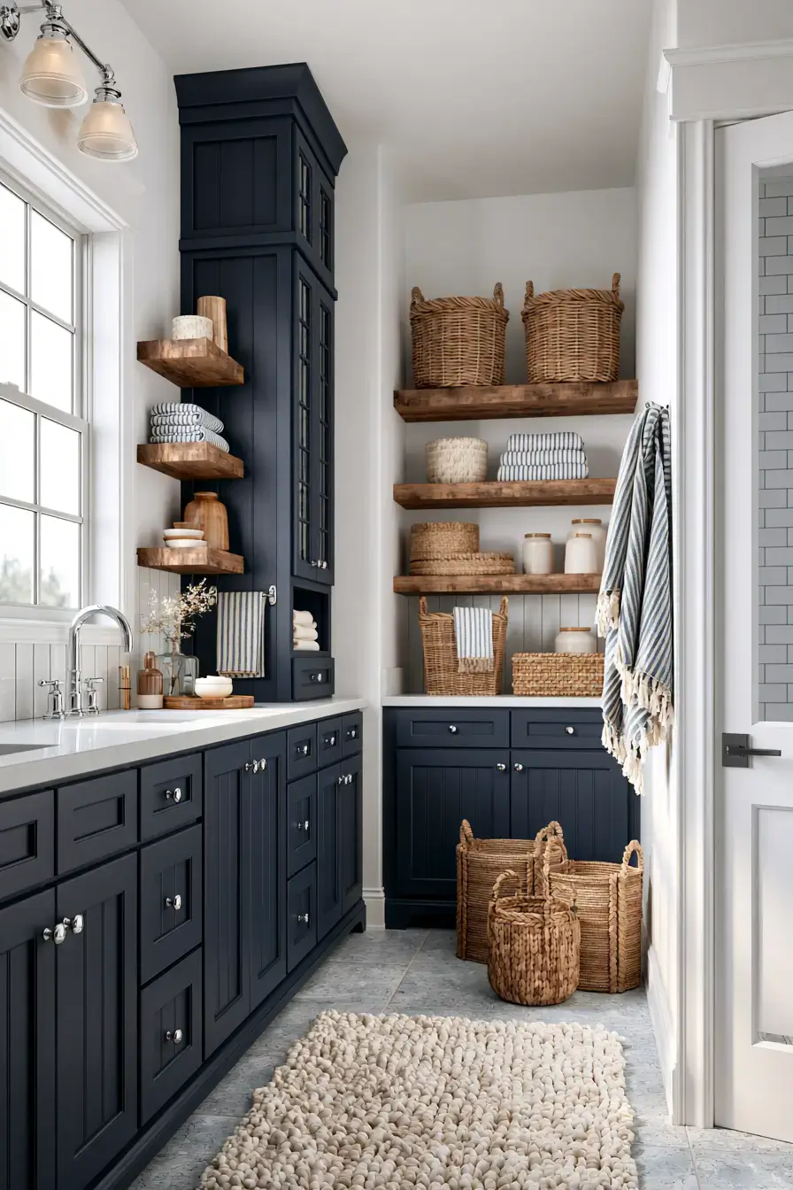 29 Nautical Bathroom Ideas with a Rope Mirror Frame 1