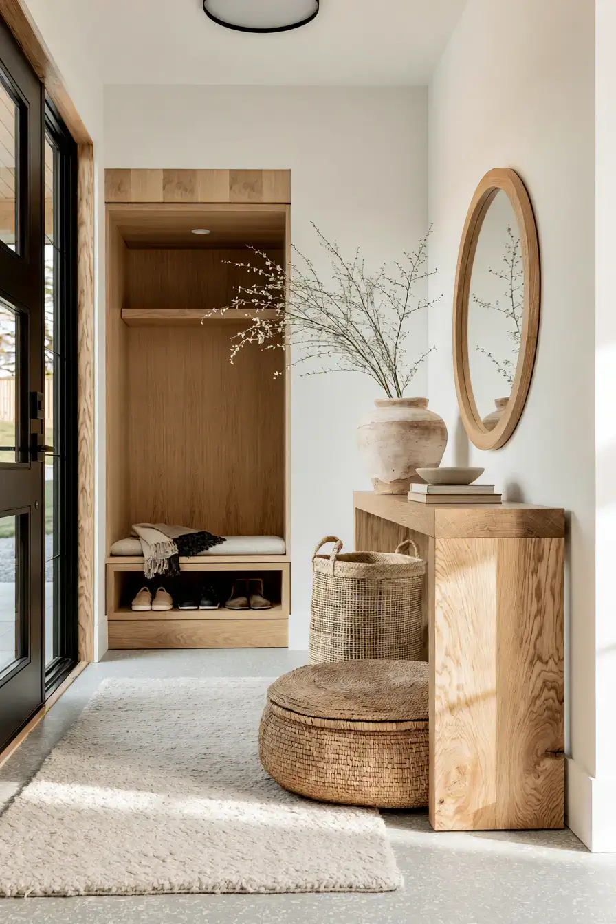 29 Japandi Entryway Ideas with a Stone Tray for Keys 1