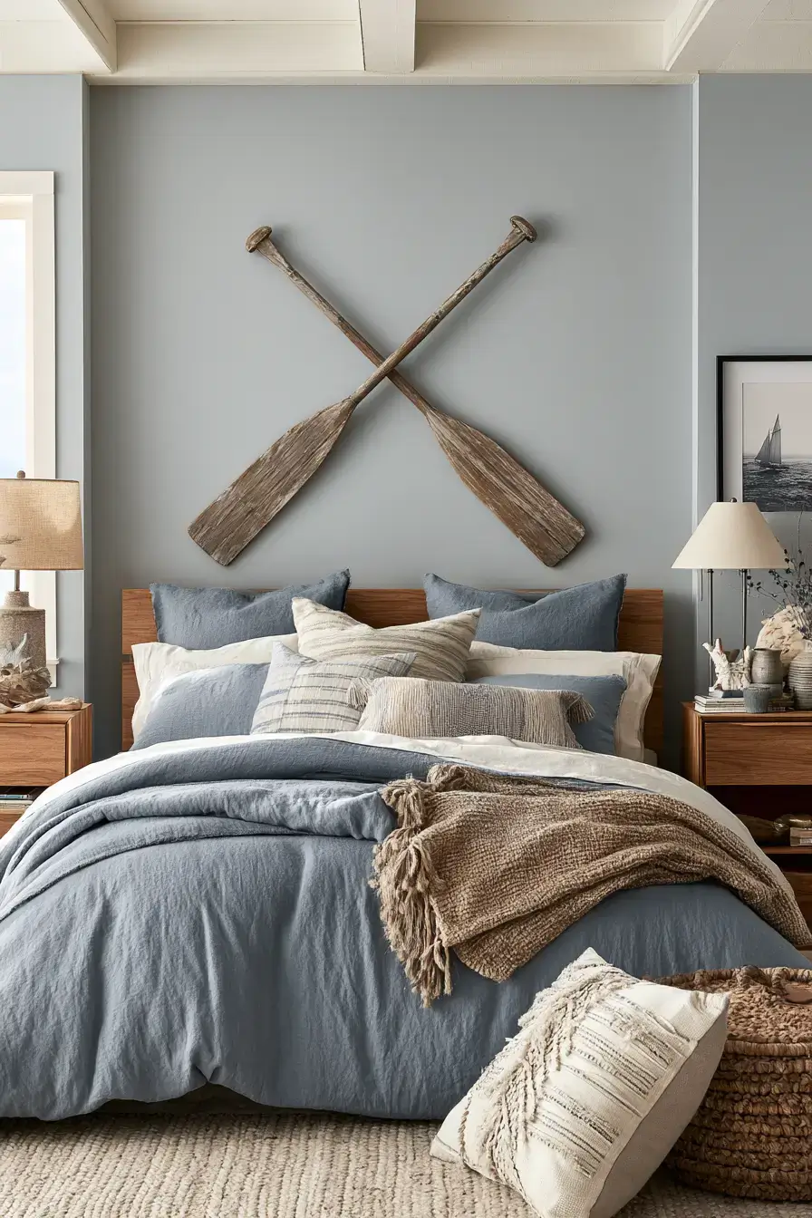 29 Rustic Nautical Decor Ideas with a Rope-Wrapped Mantel Beam 11