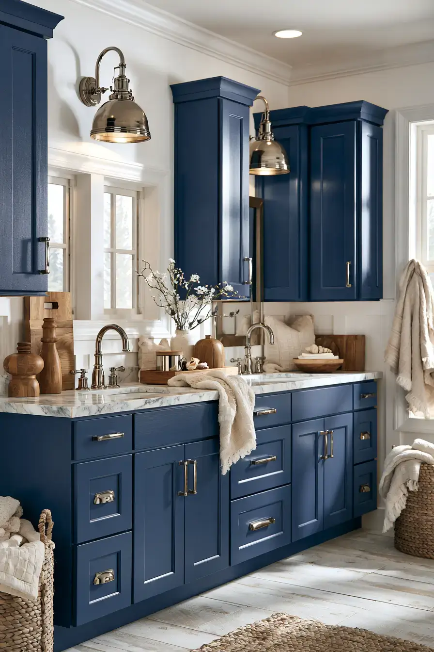 29 Nautical Bathroom Ideas with a Rope Mirror Frame 14